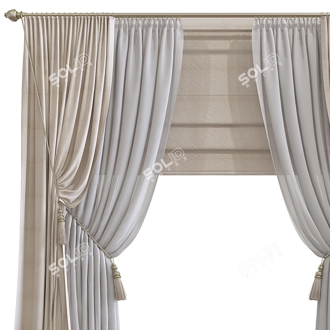 Refined Curtain Design 3D model image 4