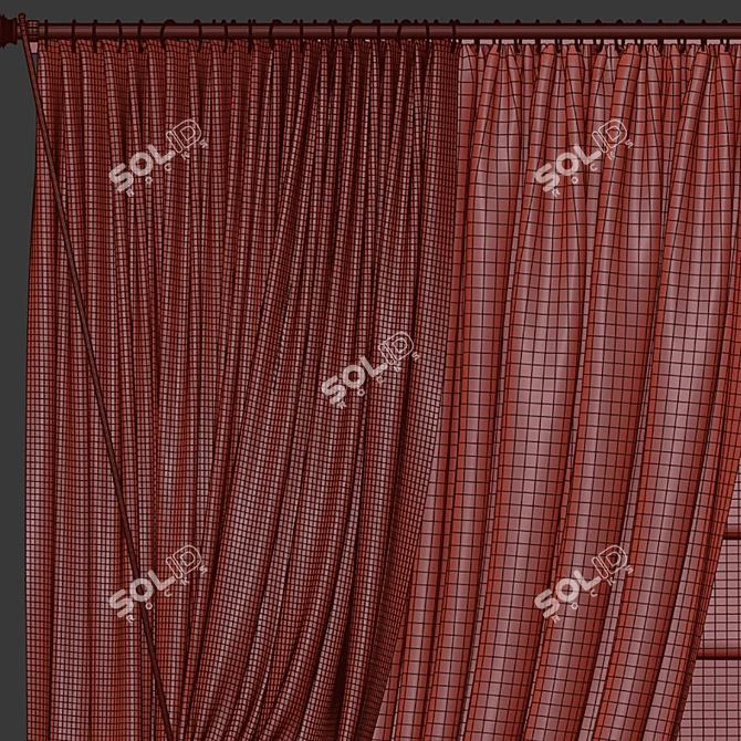 Refined Curtain Design 3D model image 1