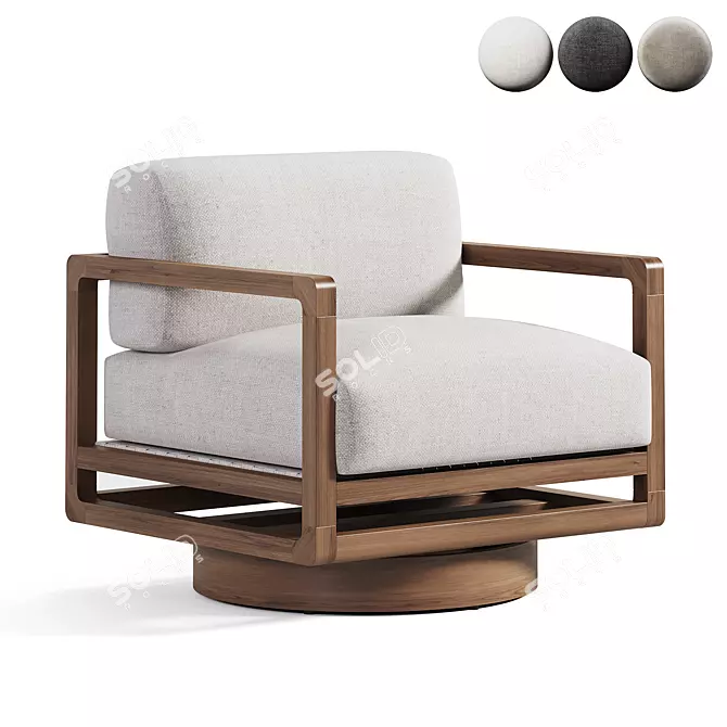 Modern Outdoor Swivel Chair Model 3D model image 1