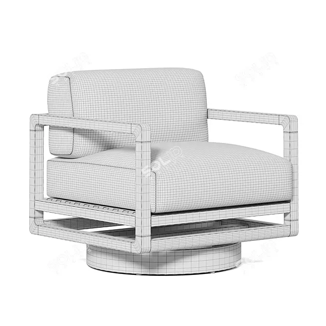 Modern Outdoor Swivel Chair Model 3D model image 5