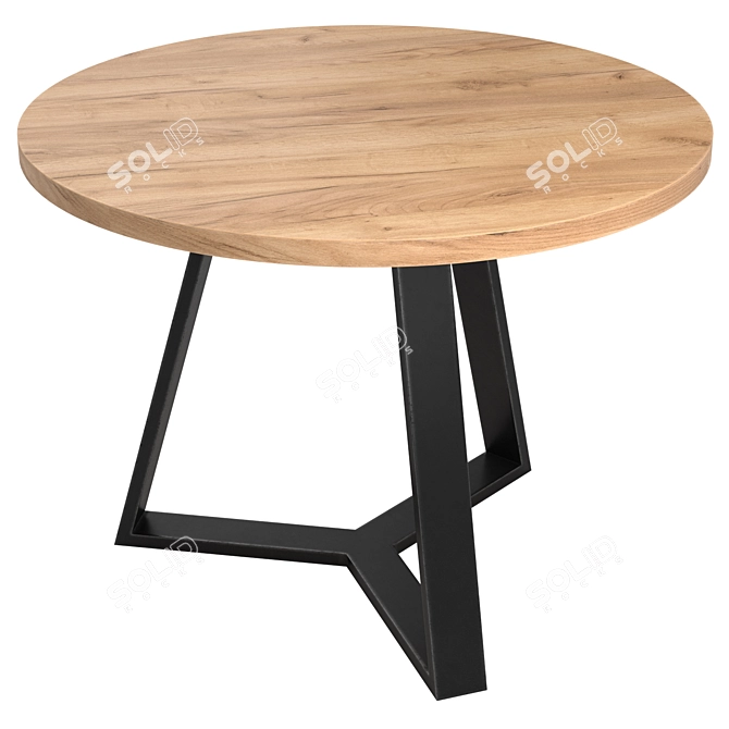 Urban Loft Style Round Table 3D model image 2