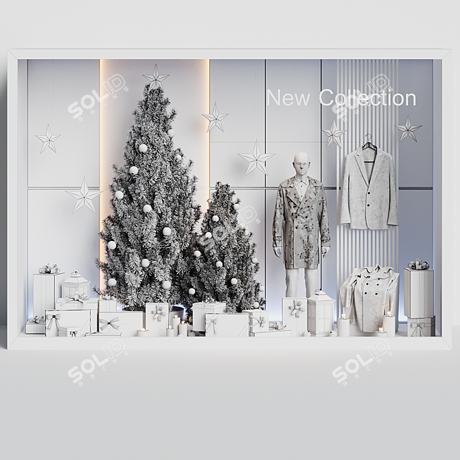 Holiday Clothing Shop Showcase Model 3D model image 4