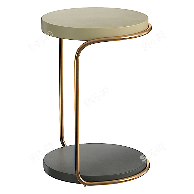 Bronze Patina Finish Mid-Century Side Table 3D model image 5