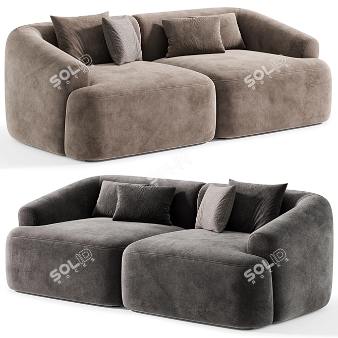 Modular Sofia 02 Corner Sofa 3D model image 1