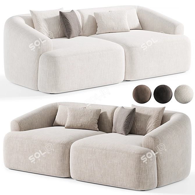 Modular Sofia 02 Corner Sofa 3D model image 2