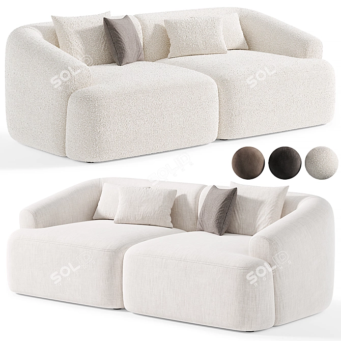 Modular Sofia 02 Corner Sofa 3D model image 3