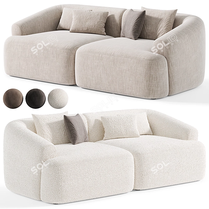 Modular Sofia 02 Corner Sofa 3D model image 4