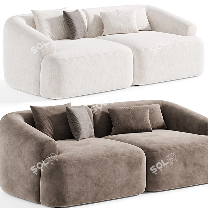 Modular Sofia 02 Corner Sofa 3D model image 5