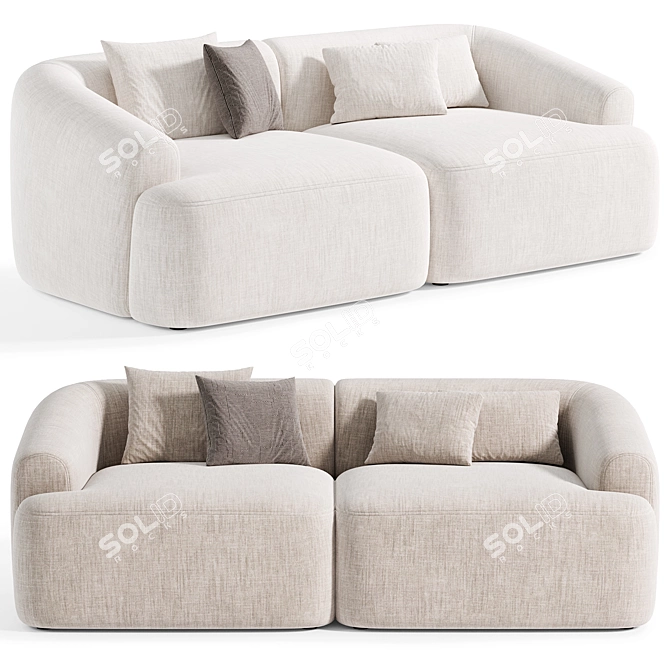 Modular Sofia 02 Corner Sofa 3D model image 6