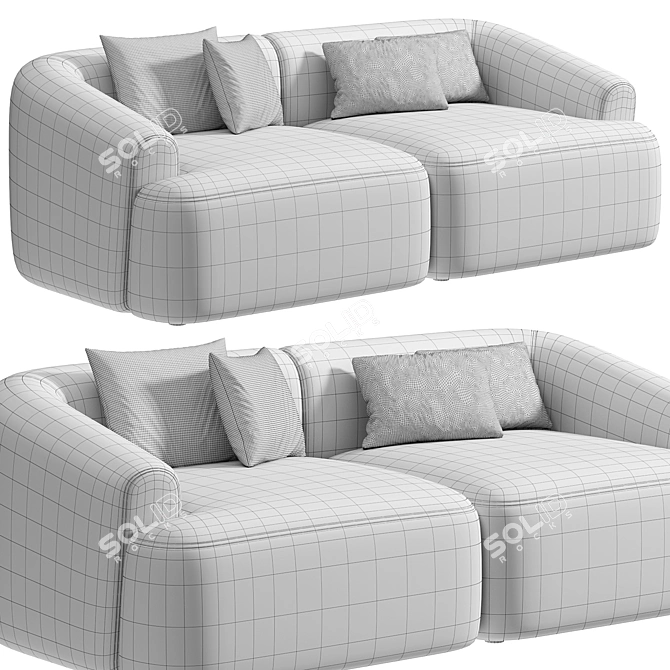 Modular Sofia 02 Corner Sofa 3D model image 7