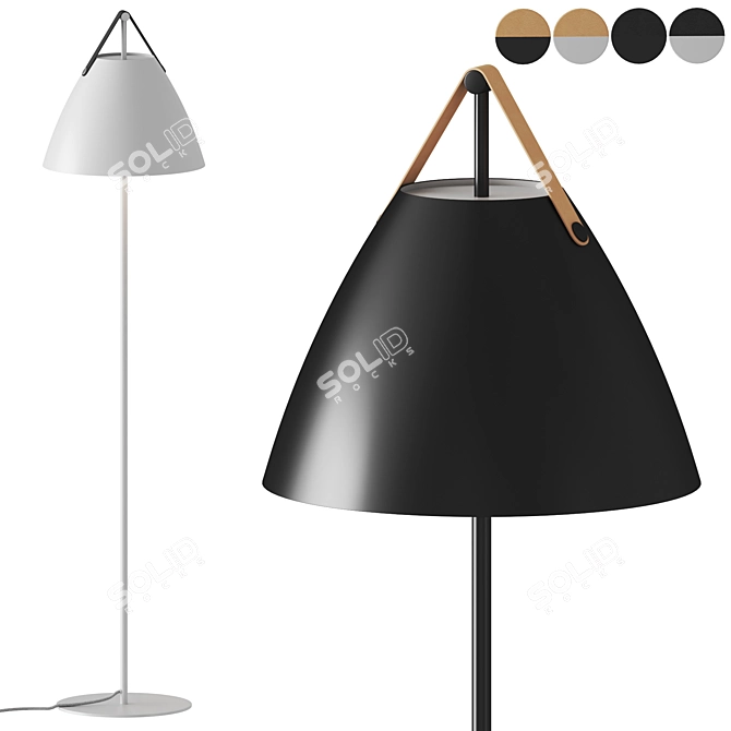 Modern Minimalist Strap Floor Lamp 3D model image 1