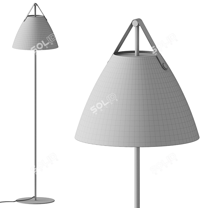 Modern Minimalist Strap Floor Lamp 3D model image 3