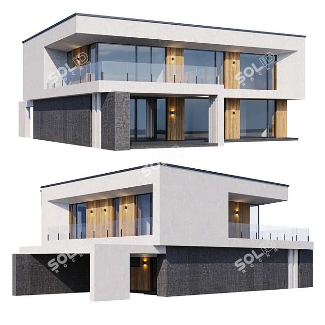 Modern Mansion Model Kit 3D model image 2