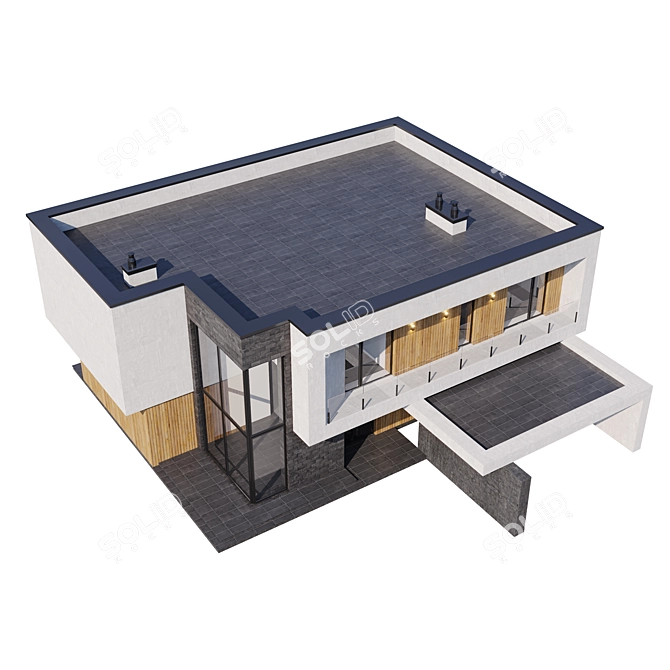 Modern Mansion Model Kit 3D model image 5