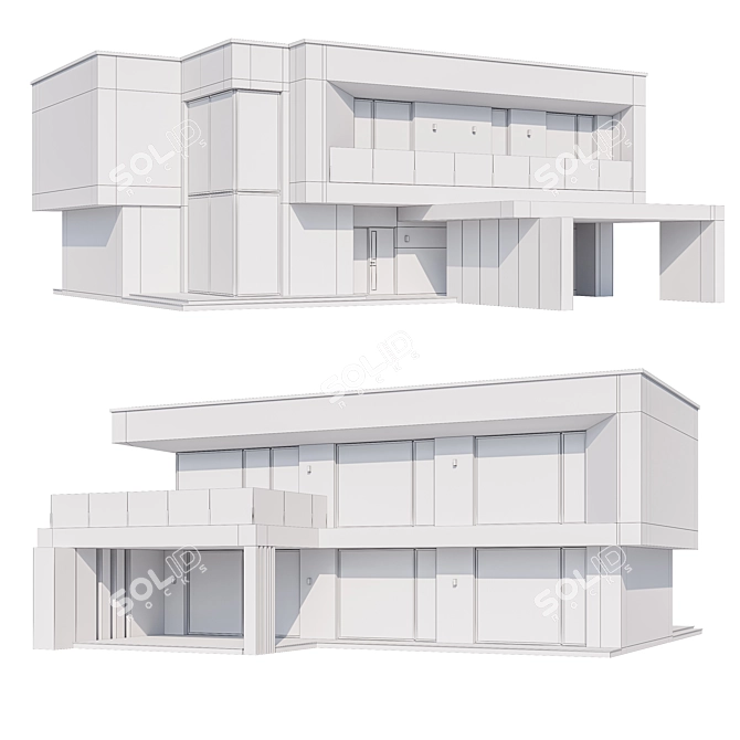 Modern Mansion Model Kit 3D model image 6