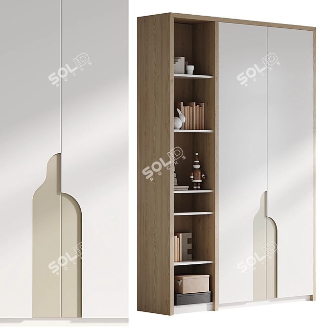 Custom-Made Memphis Wardrobe Cabinet 3D model image 1