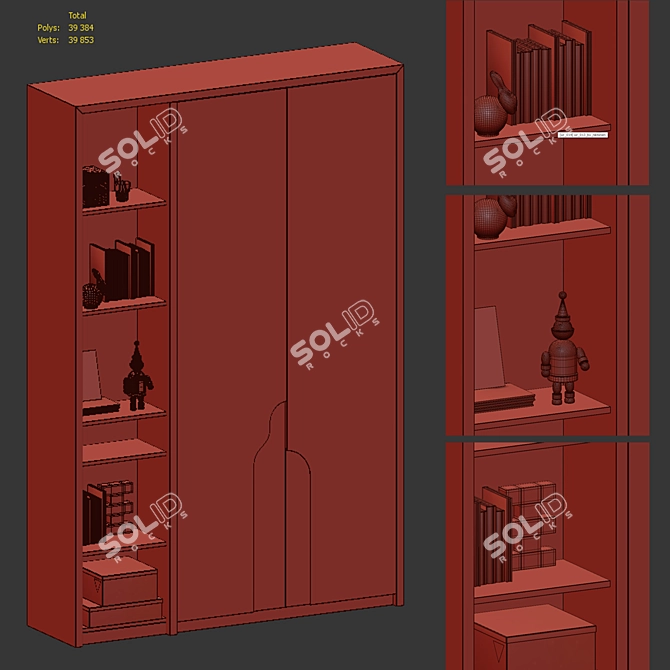 Custom-Made Memphis Wardrobe Cabinet 3D model image 4