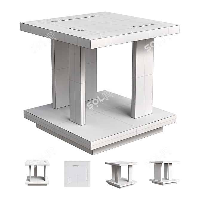 Solaria Side Table by Bernhardt 3D model image 3