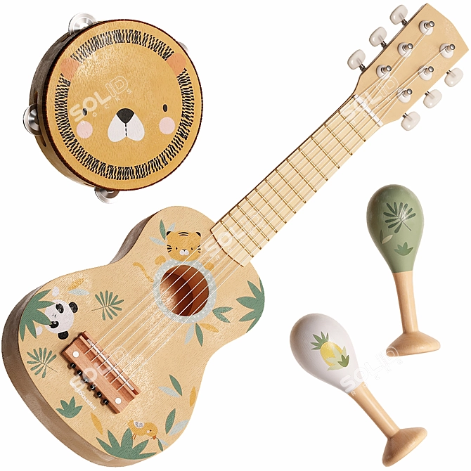 Vertbaudet Musical Instrument Set 3D model image 8