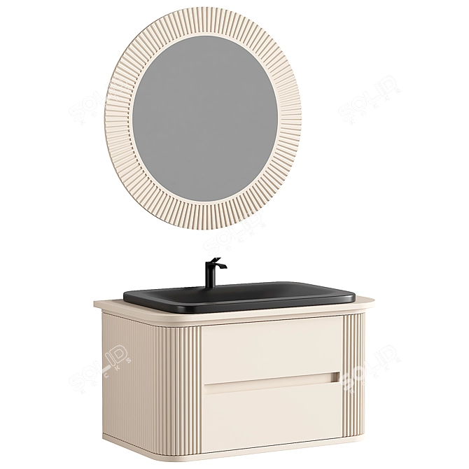 Beige Bathroom Furniture Belinza Calvin 3D model image 2