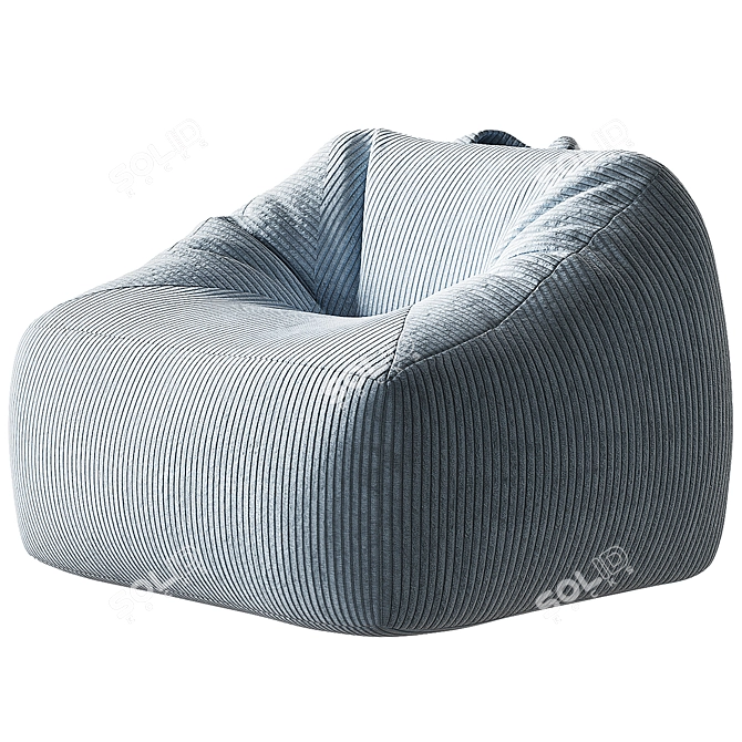 Velvet Lounge Chair for Kids 3D model image 2