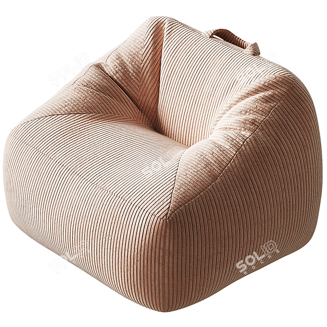 Velvet Lounge Chair for Kids 3D model image 4