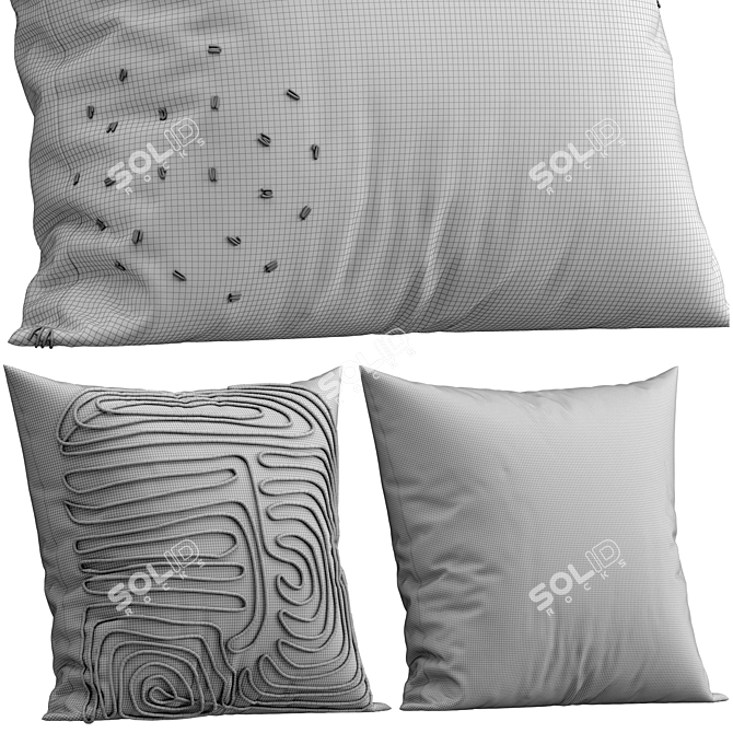 Luxury Decorative Pillow Set 3D model image 7