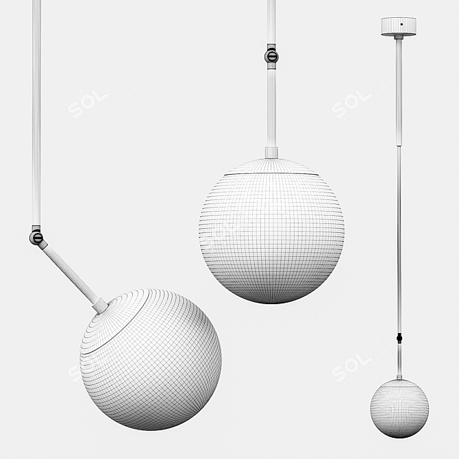 Sleek Globe Pendant Light 3D model image 2