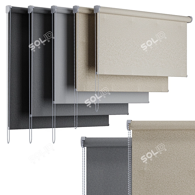 Modern Curtain Set Design Concept 3D model image 1
