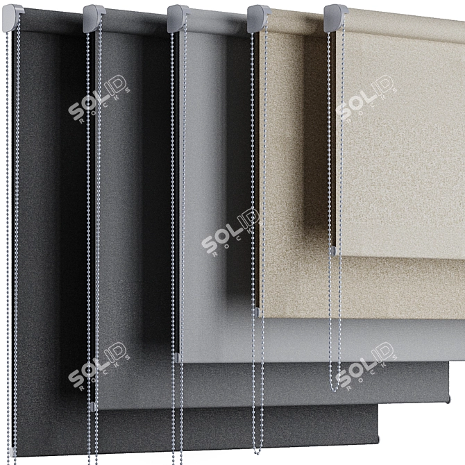 Modern Curtain Set Design Concept 3D model image 2