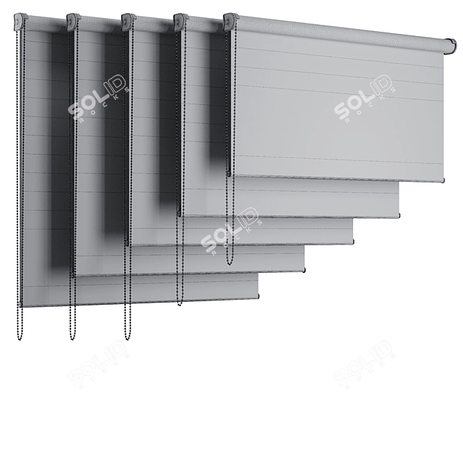 Modern Curtain Set Design Concept 3D model image 4