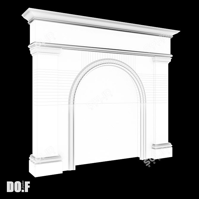 Customizable Gypsum Fireplace Portal 3D model image 3