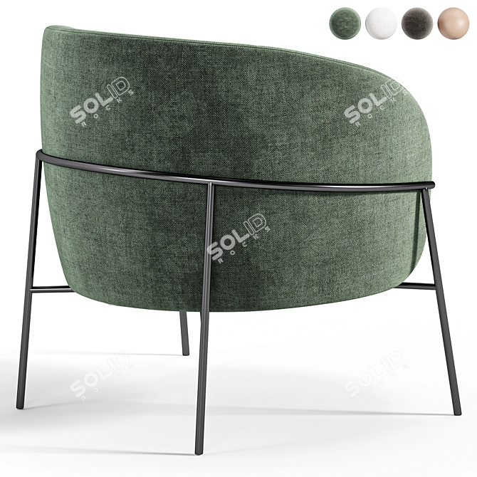 Elegant Rimo Armchair by Parladesign 3D model image 3