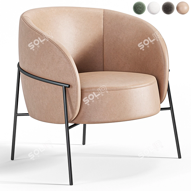 Elegant Rimo Armchair by Parladesign 3D model image 4