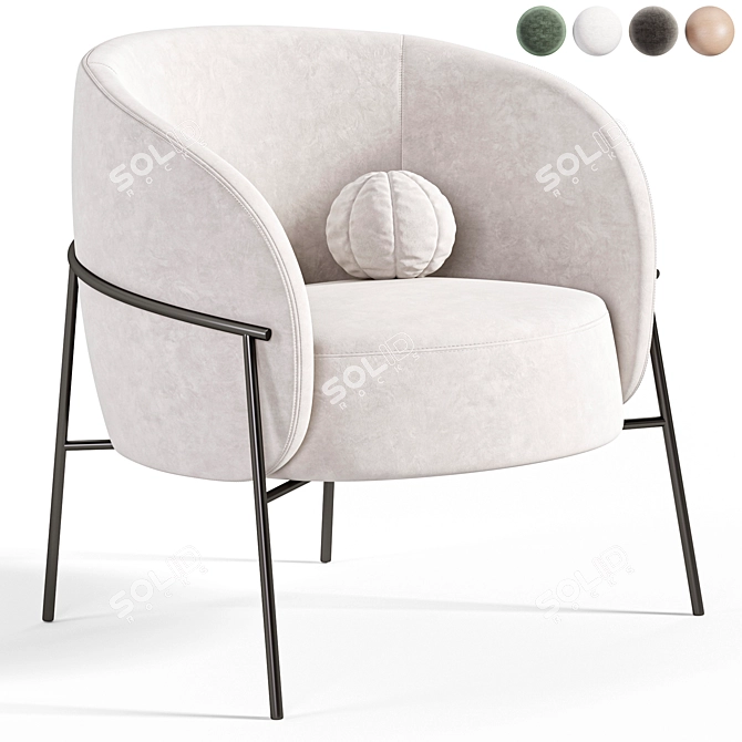 Elegant Rimo Armchair by Parladesign 3D model image 5