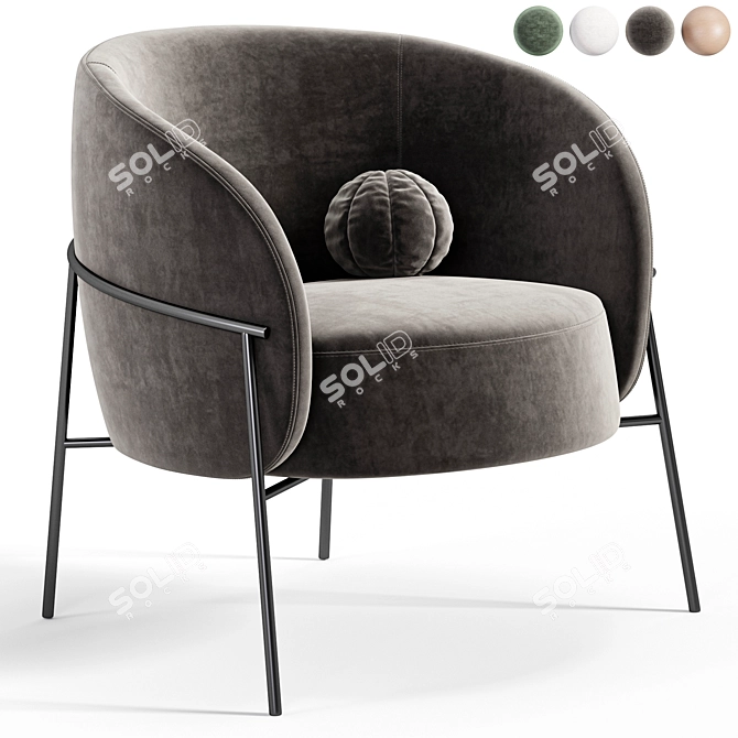 Elegant Rimo Armchair by Parladesign 3D model image 6