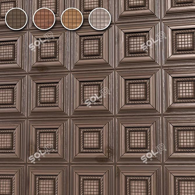 Wood Panel PBR Texture Set 3D model image 1