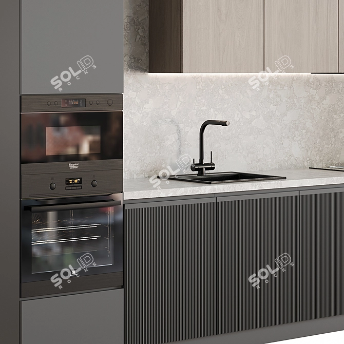 Modern Kitchen Appliance Set 3D model image 3