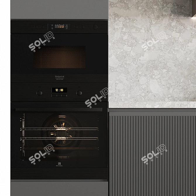 Modern Kitchen Appliance Set 3D model image 6
