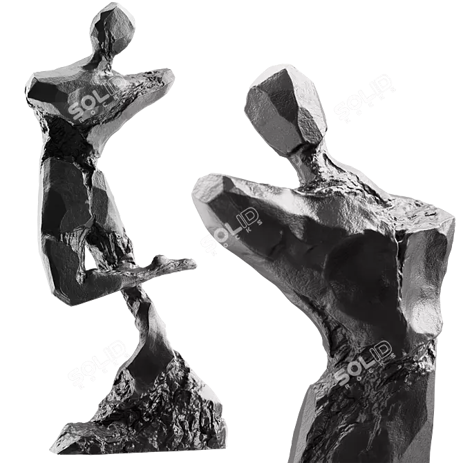 Stone Abstract Human Sculpture 3D model image 6