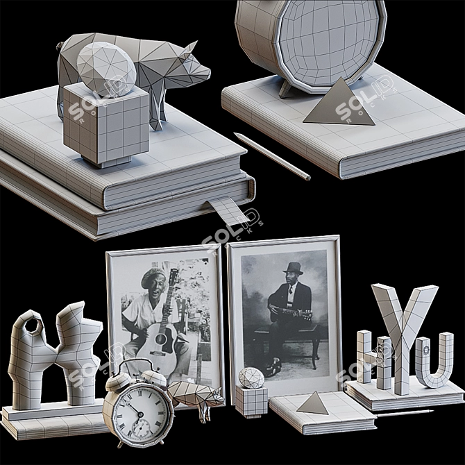 Decorative Set of 16 Items 3D model image 6