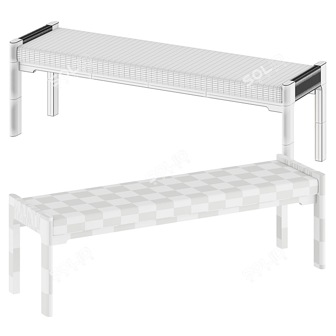 Minimalist Wood Bench | Nikari 3D model image 2
