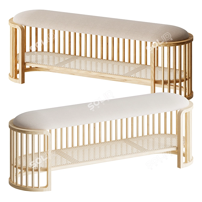 Stylish PIANCA PALU Bench 3D model image 1