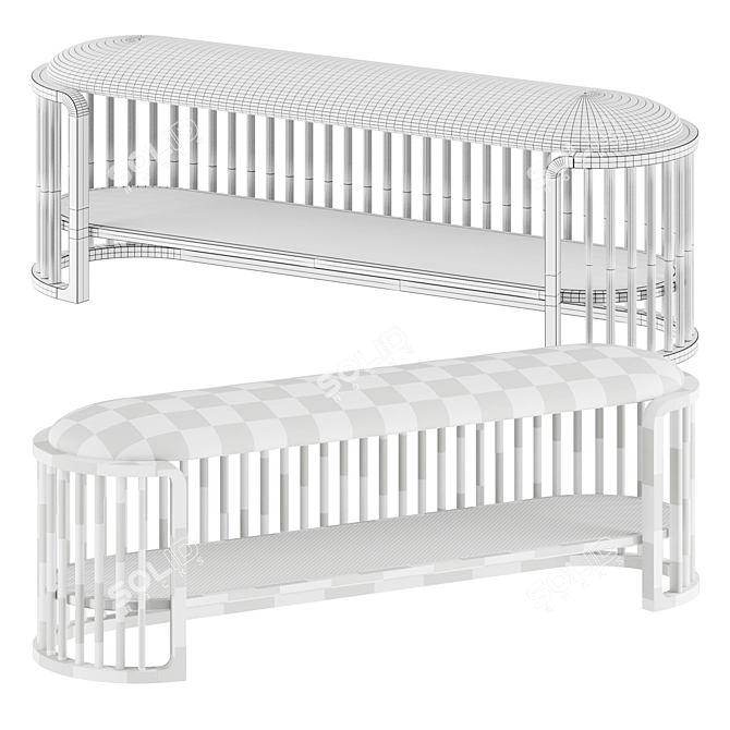 Stylish PIANCA PALU Bench 3D model image 2