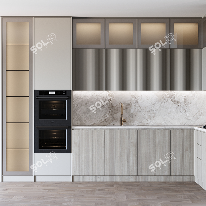 Modern Kitchen Design 3D Model 3D model image 2