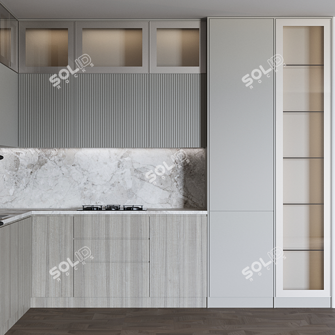 Modern Kitchen Design 3D Model 3D model image 4