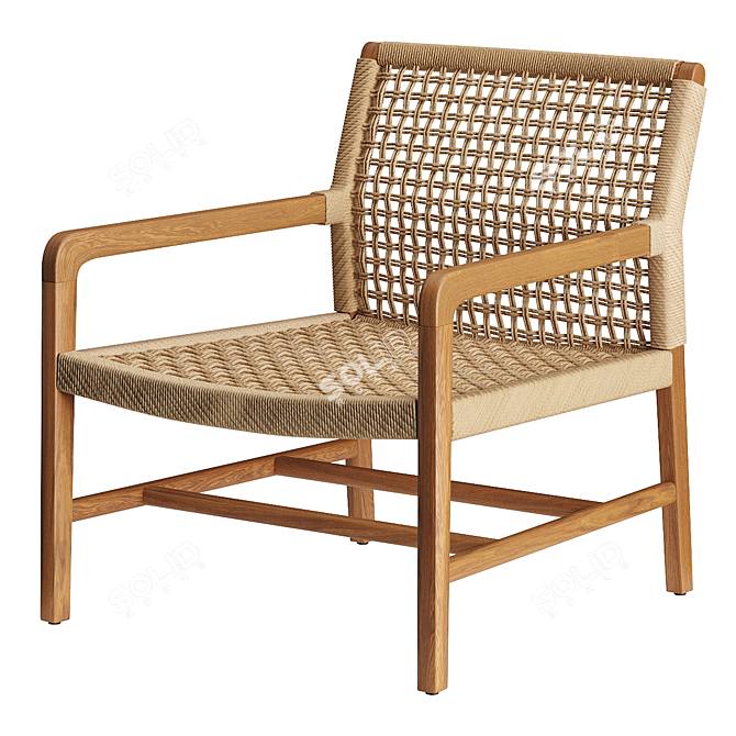 Teak Sabolla Armchair: Timeless Elegance 3D model image 1