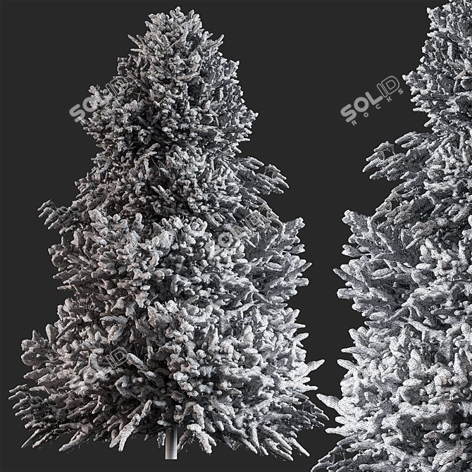 Snowy Pine Tree 283 - Winter 3D model image 4