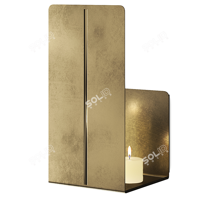 Brass Wall Mounted Candle Holder 3D model image 2