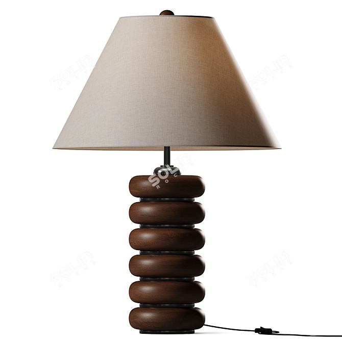 Modern Oak Greyson Table Lamp 3D model image 1